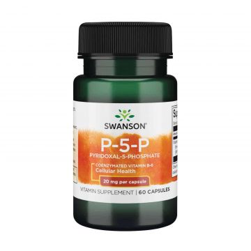 Pyridoxal-5-Phosphate Coenzymated Vitamin B6 Double Strenght, P-5-P 40 mg, 60 capsule, Swanson