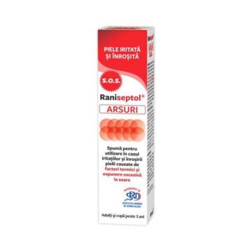 Raniseptol spuma pentru arsuri, SOS 20% panthenol, 150 ml, Zdrovit