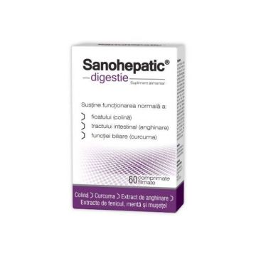 Sanohepatic Digestie, 60 comprimate filmate, Zdrovit