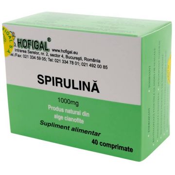 Spirulină 1000 mg, 40 comprimate, Hofigal