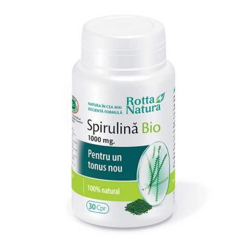 Spirulină Bio 1000 mg, 30 comprimate, Rotta Natura