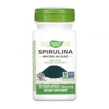 Spirulină Micro Algae 380 mg Natures Way, 100 capsule, Secom