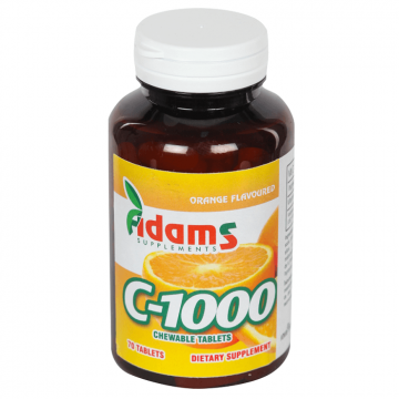 Vitamina C-1000, 70 tablete masticabile, Adams Vision Vitamina C-1000, 70 tablete masticabile, Adams Vision