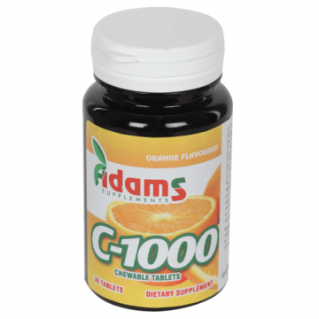 Vitamina C 1000 cu portocale, 30 tablete, Adams Vision Vitamina C 1000 cu portocale, 30 tablete, Adams Vision