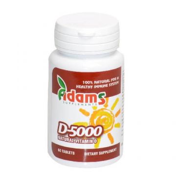 Vitamina D-5000, 60 tablete, Adams Vision