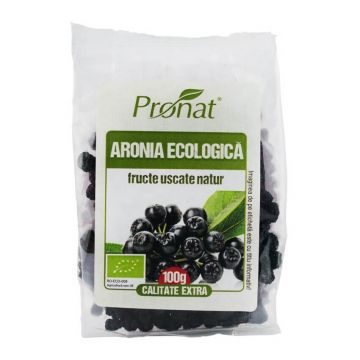Aronia fructe uscate Eco, 100 gr, Pronat