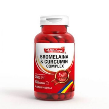 Bromelaina si Curcumin complex, 30 capsule, AdNatura