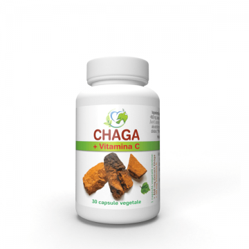 Chaga 450 mg + Vitamina C, 30 capsule, Justin Pharma