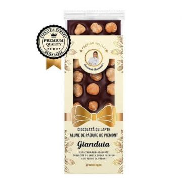 Ciocolata cu lapte alune de padure de Piemont - Gianduia, 110 g, Remedia