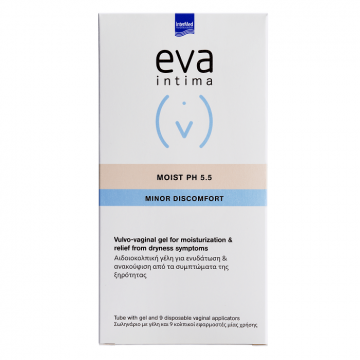 Gel vulvo-vaginal pentru hidratare și ameliorarea simptomelor de uscăciune Eva Intima Moist pH 5.5, 9 aplicatoare vaginale, Intermed