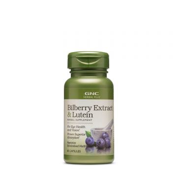 Gnc Herbal Plus Bilberry Extract & Lutein, Extract De Afine Si Luteina, 60 Cps