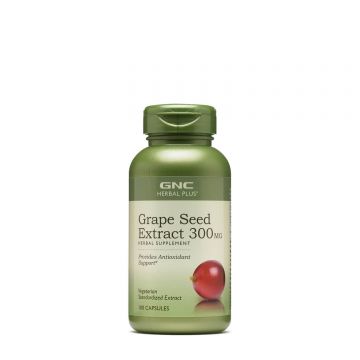 Gnc Herbal Plus Grape Seed 300 Mg, Extract Din Seminte De Struguri, 100 Cps