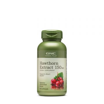 Gnc Herbal Plus Hawthorn 150mg, Extract De Paducel, 100 Cps
