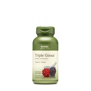 Gnc Herbal Plus Triple Ginsa, Extract Standardizat Din 3 Tipuri De Ginseng, 100 Cps