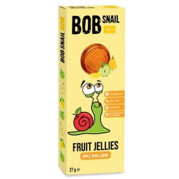 Jeleu natural din mere, pere si lamaie, 27 g, Bob Snail