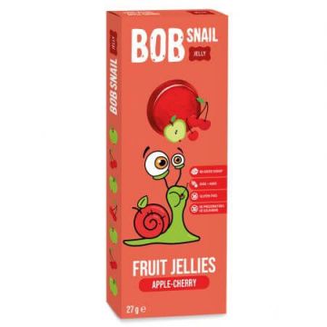 Jeleu natural din mere si cirese, 27 g, Bob Snail