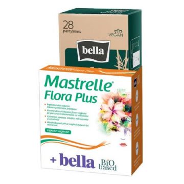 Mastrelle Flora Plus, 10 capsule vaginale, Fiterman Pharma + Absorbante zilnice Bio Based Normal, 28 bucati, Bella