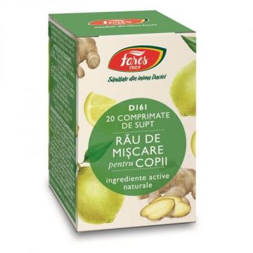 Rau de miscare pentru copii D161, 20 comprimate, Fares