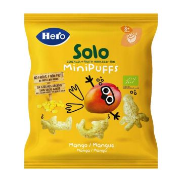 Snack Bio din cereale cu mango, 8 luni+, 18 g, Hero
