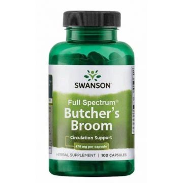 Butcher's Broom (Ghimpe Pădureț) 470 mg, 100 cps - Swanson