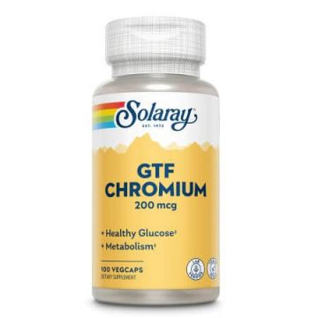 Chromium GTF Solaray, 200 mcg, 100 capsule vegetale, Secom