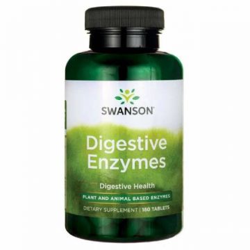 Complex Avansat de Enzime Digestive, Enzime Pancreatice, 180 tablete, Swanson Complex Avansat de Enzime Digestive, Enzime Pancreatice, 180 tablete, Swanson