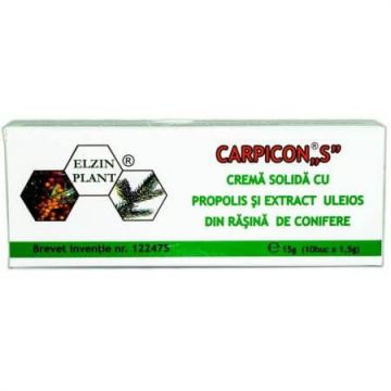 Crema solida cu propolis si extract uleios din rasina de conifere Carpicon S, 10 x 1.5 g, Elzin Plant