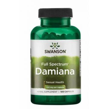 Damiana Leaves 510 mg, 100 Capsule - Swanson