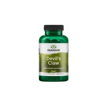 Devil's Claw, Gheara Diavolului Harpagophytum, Articulatii Sanatoase, 1 gram, 100 capsule, Swanson