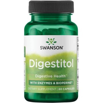 Digestitol with enzymes si bioperine, Enzime Digestive cu Bioperina, 60 capsule, Swanson