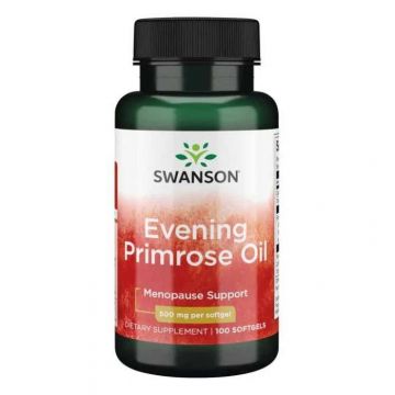 Evening Primrose Oil, Ulei De Primula, Luminita Noptii, Pre Menopauza, 500 mg, 100 Capsule, Swanson