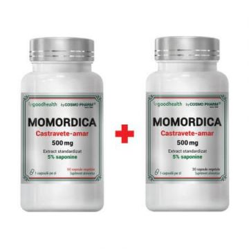 Momordica, 500 mg, 60 + 30 capsule vegetale, Cosmopharm