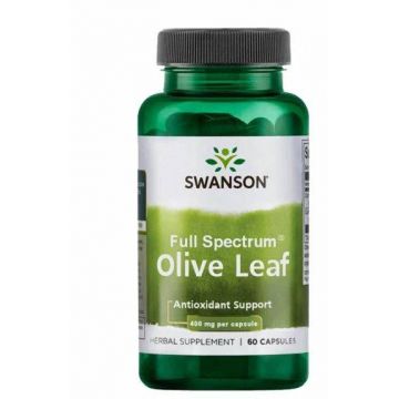 Olive Leaf (Frunza de Maslin) 400 mg, 60 capsule - Swanson