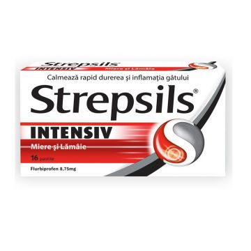Strepsils Intensiv Miere si Lamaie 8.75 mg 16 comprimate