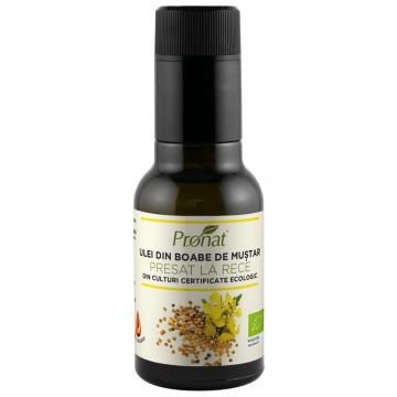 Ulei din boabe de mustar presat la rece, eco-bio, 100 ml, Pronat Ulei din boabe de mustar presat la rece, eco-bio, 100 ml, Pronat