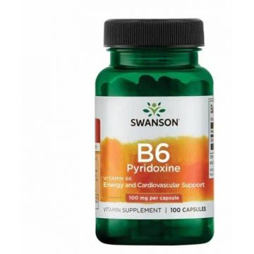 Vitamin B6 Pyridoxine (Piridoxina) 100mg, 100 cps - Swanson