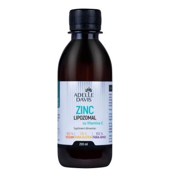 Zinc Lipozomal cu Vitamina C, lichid, 200 ml, Adelle Davis