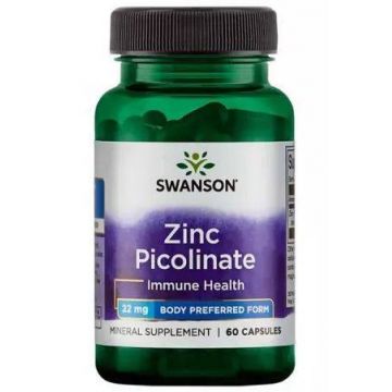 Zinc Picolinate, Picolinat de Zinc, 22 mg, 60 capsule, Swanson