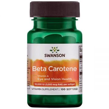 Beta Caroten 10000 UI, 100 capsule (Concentratie: 200 capsule)
