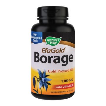 Borage 1300mg EfaGold Nature's Way, 60 capsule, Secom (Concentratie: 60 capsule)