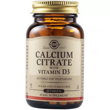 Citrat de calciu cu vitamina D3 60 tablete Solgar