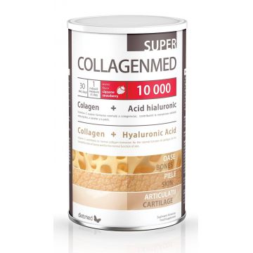 Collagenmed Super - colagen pulbere cu aroma de capsuni, 10000 mg, 450 g, Dietmed-Naturmil