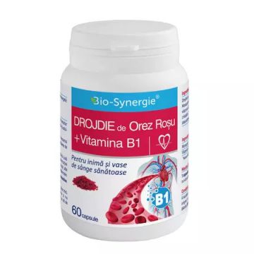 Drojdia de orez rosu + Vitamina B1 60 capsule Bio Synergie