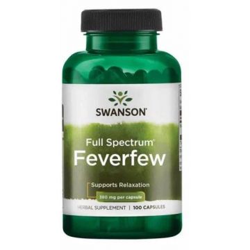 Full Spectrum Feverfew (Spilcuță) 380mg, 100 capsule - Swanson