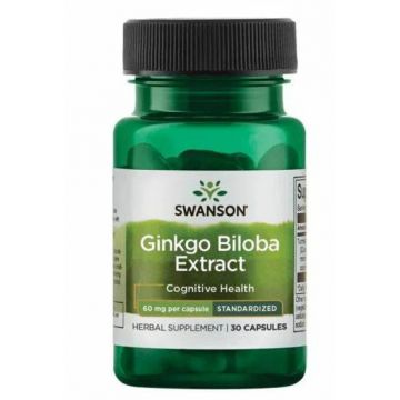 Ginkgo Biloba Extract 60 mg, 30 capsule - Swanson