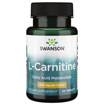 L-Carnitina 500 mg, 30 tablete, Swanson (Concentratie: 30 capsule)