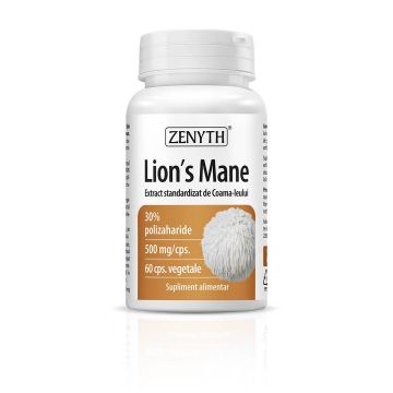 Lion's Mane, Extract de Coama Leului, 500 mg, 60 capsule, Zenyth