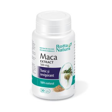 Maca extract 500 mg, 30 capsule, Rotta Natura (Ambalaj: 30 capsule)