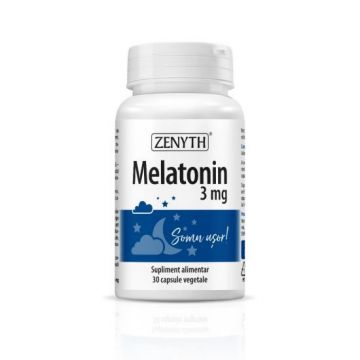 Melatonin 3 mg, 30 capsule vegetale, Zenyth (Gramaj: 30 capsule, Concentratie: 3mg)