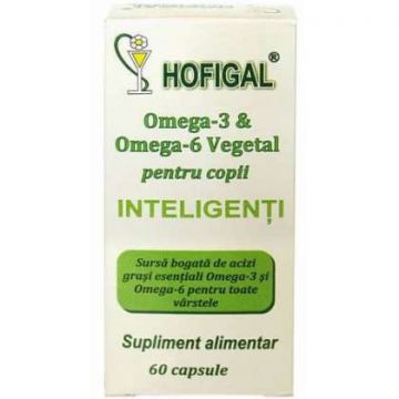Omega 3 si Omega 6 Vegetal pentru copii Hofigal 60 capsule (Concentratie: 300 mg)